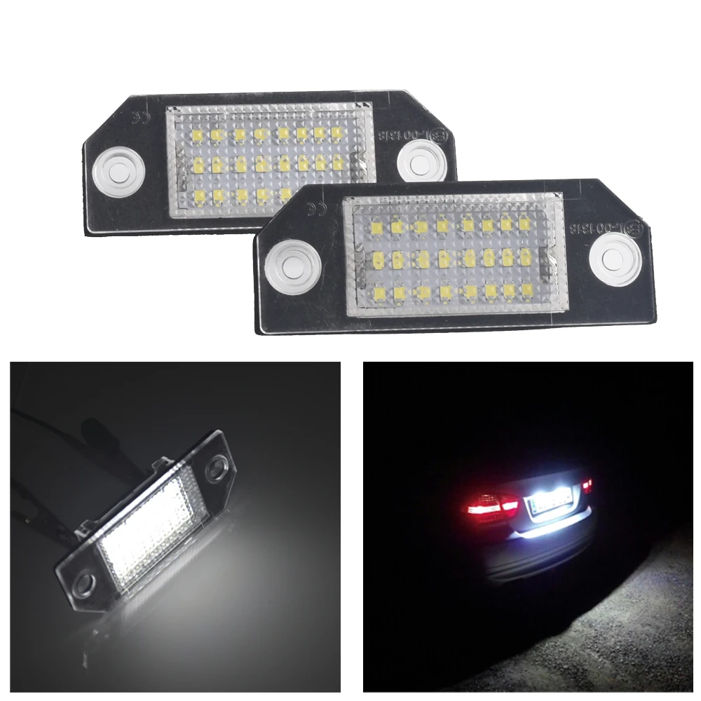 Car Styling 2 Pcs / set LED License Plate Light Bulbs for Cars Pure White Color For Ford Focus MK2 C-MAX 03-08