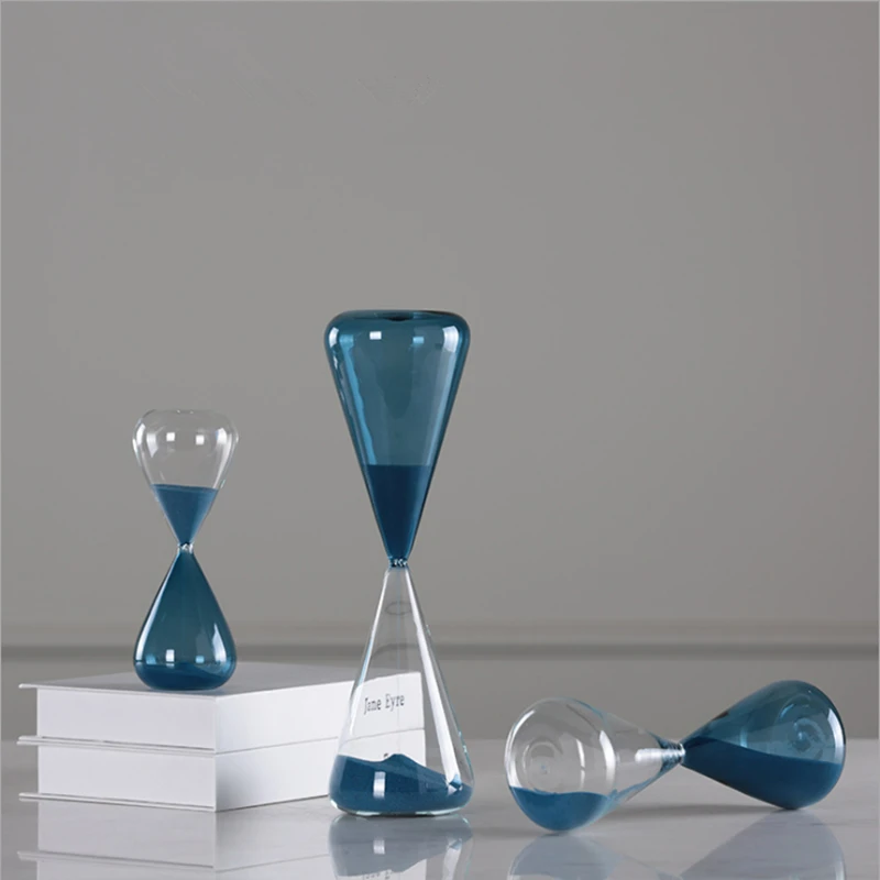 New Hourglass Creative Blue Sand Clock Sandglass 10/30/60 Minutes Hourglass Timer Home Decorative Arts Gifts Toy For Kids