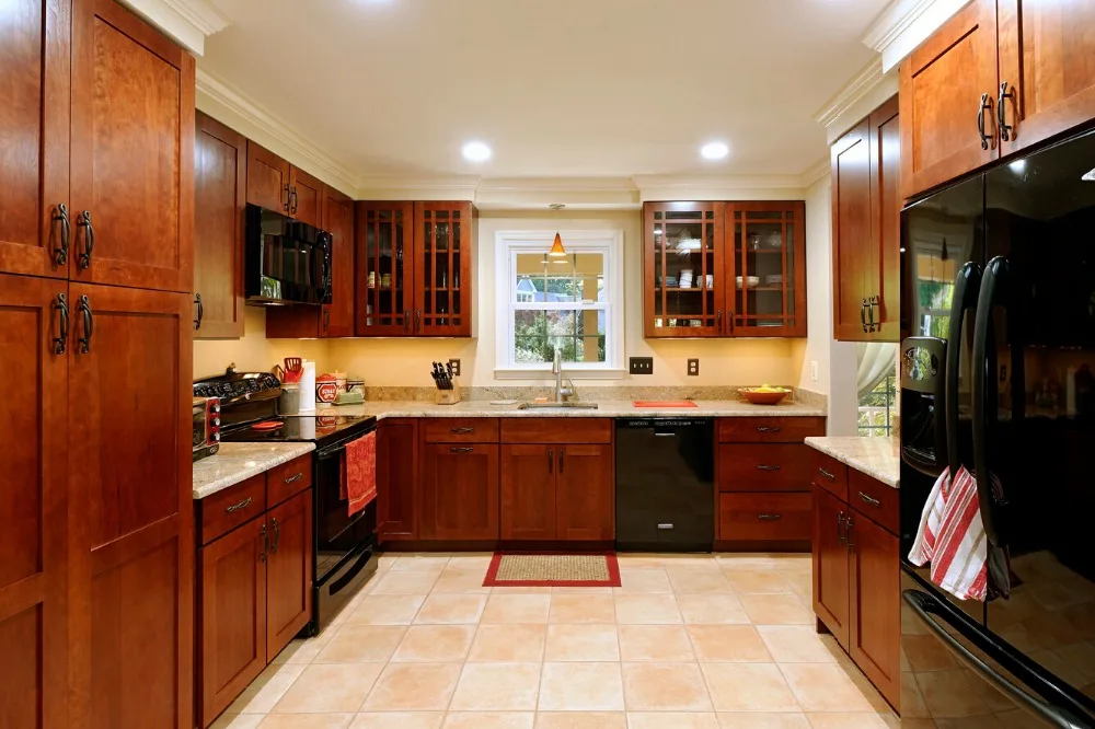 wood kitchen cabinets cheap priced solid wood kitchen furnitures  traditional kitchen island with storage L1606006