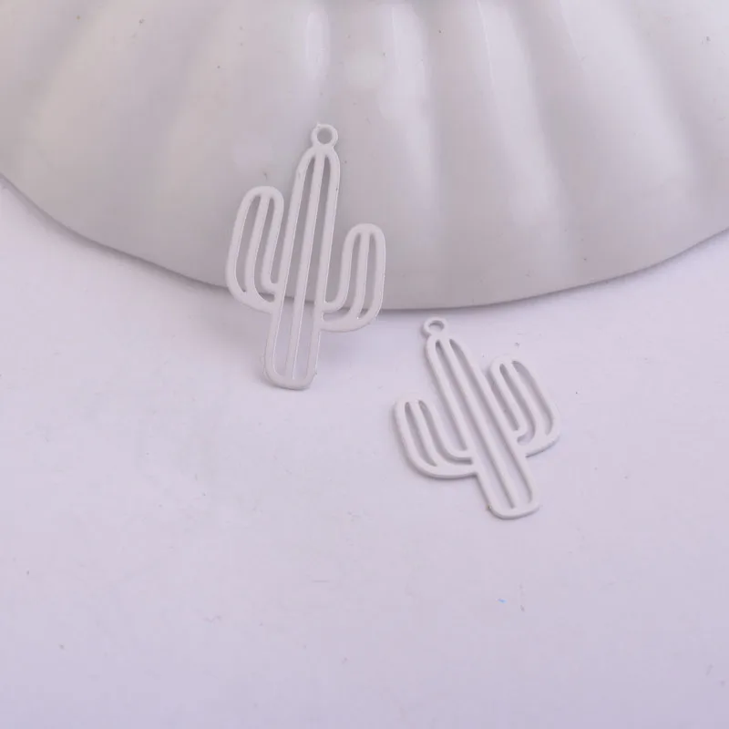 100 Stück AC10094 14*22mm Pflanzen-Kaktus-Anhänger, versilberter Anhänger für Halsketten, Schmuckherstellungszubehör – Detail 9