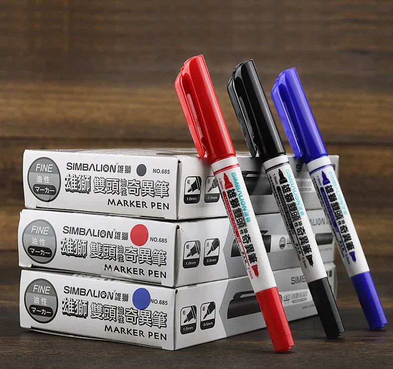 685 double oily marker pen singular pen children's drawing hook line pen waterproof art fine hook line marking pen