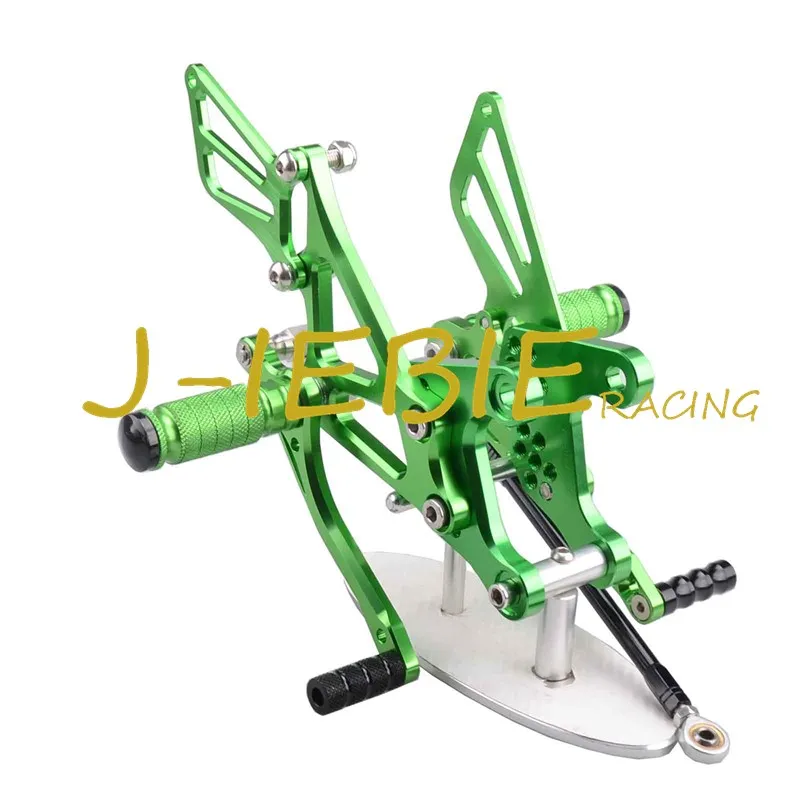 CNC Racing Rearset Adjustable Rear Sets Foot pegs Fit For Kawsaki NINJA ZX6R 2005 2006 2007 2008 GREEN