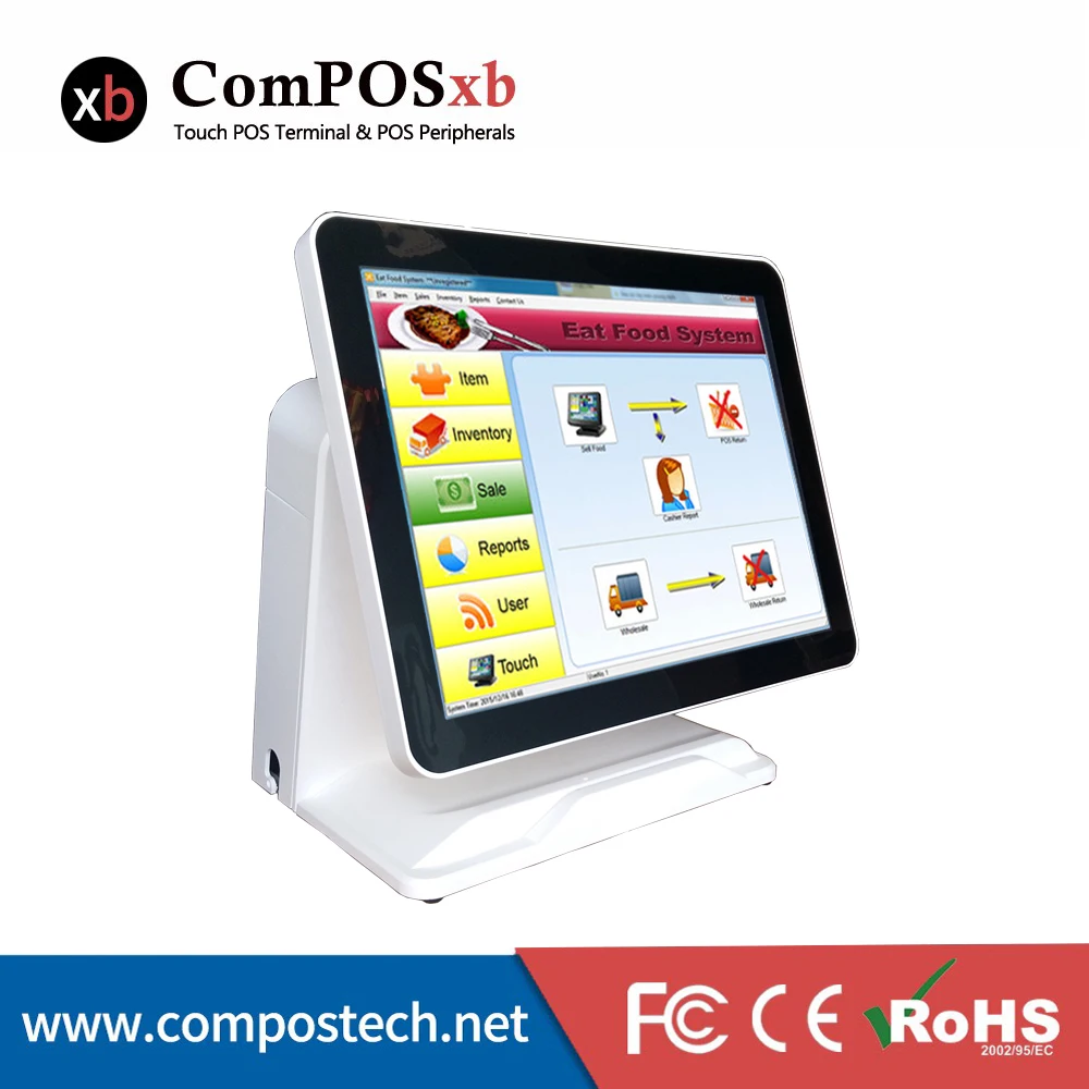 ComPOSxb hot selling 15 inch pure flat touch screen 2+32G memory  POS terminal for retail shop