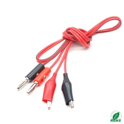 1 Pair Alligator Testing Cord Lead Clip to Banana Plug for Multimeter Test#