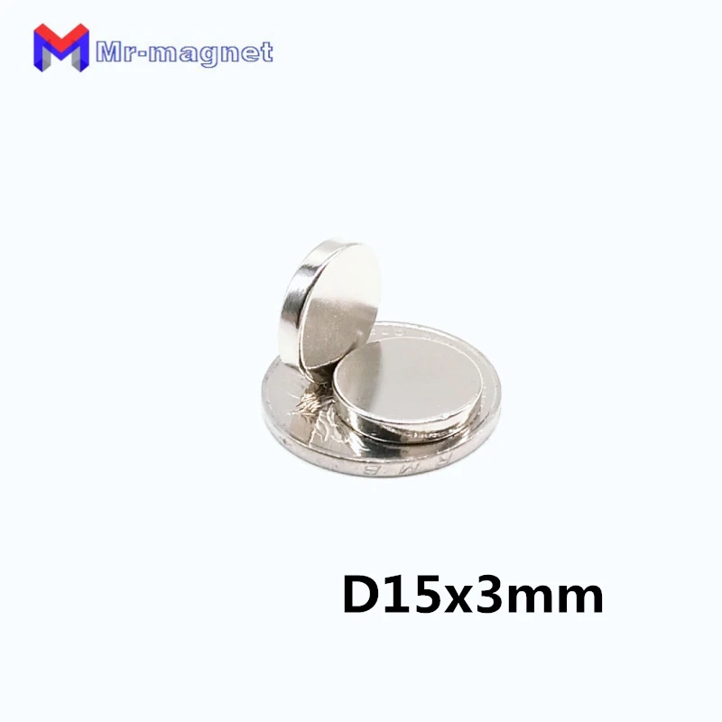 

50pcs 15 x 3 mm neodymium magnet brooch 15x3 bulk small round super strong rare earth magnets Dia 15x3mm 15*3 neo magnet D15x3