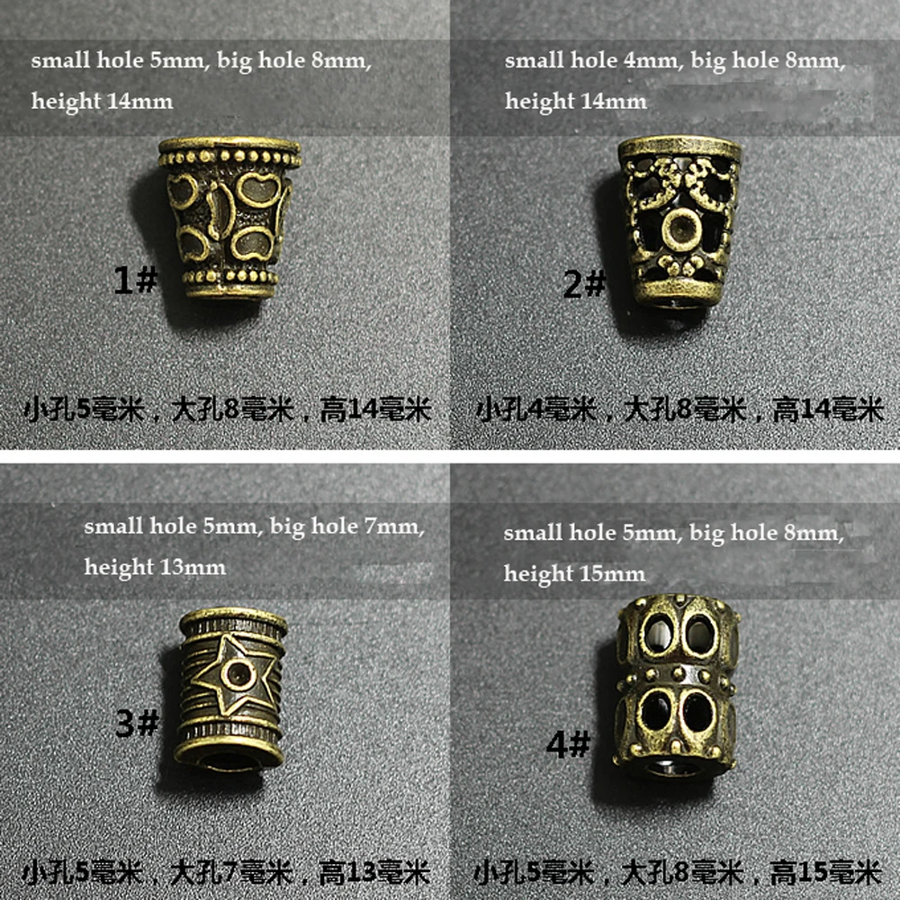 vintage bronze color multi designed pattern metal cord end rope stopper 100pcs/lot