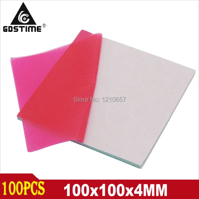 

100 шт./лот Gdstime 100 мм x 100 мм x 4 мм термографический процессор Northbridge теплоотвод охлаждающая проводящая силиконовая прокладка