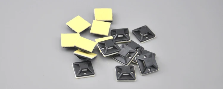 100pcs Self Adhesive Cable Tie Mounts 20*20 Car Wire Tie Clips Flat Holder Fixer Organizer Drop Adhesive Clamp White Black