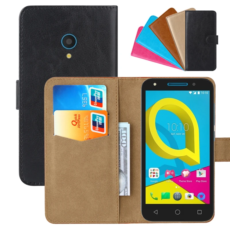 

Luxury Wallet Case For Alcatel U5 3G/4G PU Leather Retro Flip Cover Magnetic Fashion Cases Strap