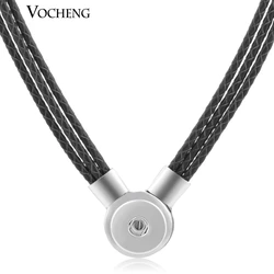 Vocheng Snap Button Jewelry 10 Colors Leather 18mm Magnet Pendant Necklace NN-369