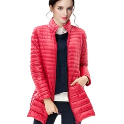 add new New Brand Ladies slim Long Winter Warm Coat Women Ultra Light 90% White Duck Down Jacket Women Jackets High Quality