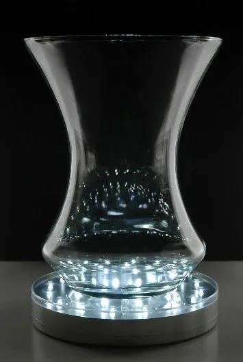 E-maxi luminator base de luz, 31 leds brancos, 8 polegadas de diâmetro, 3aa bateria operado sob vaso led base de luz