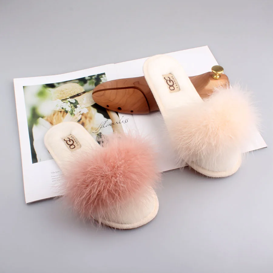 FAYUEKEY 2023 Spring Summer Winter Women Home Cotton Plush Fur Slippers Big Size Indoor Floor Bedroom Flat Shoes Free Shipping