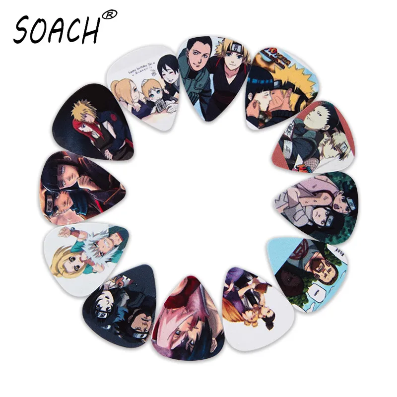 SOACH 10pcs 3 kinds of thickness new guitar picks bass Japanese anime couple pictures quality print pick Guitar accessories