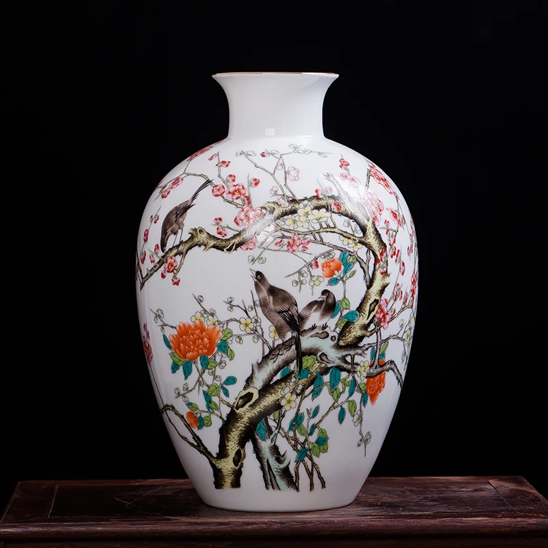 Chinese-style High Quality Ceramic Antique Flowers Pattern Vase Porcelain Vases For Artificial Flower Decoration Vases