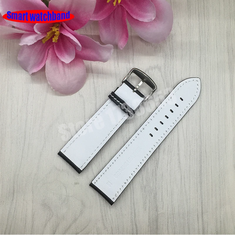 18mm 20mm 22mm 24mm Black Red Stitching Carbon Fiber Leather Watch Band strap sport