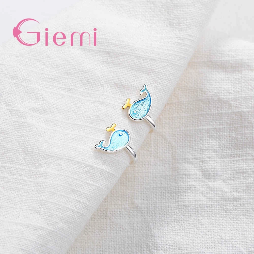 Orecchini a Clip in argento Sterling 925 con delfino Samll carino speciale per le donne regalo di gioielli per feste di matrimonio spedizione gratuita