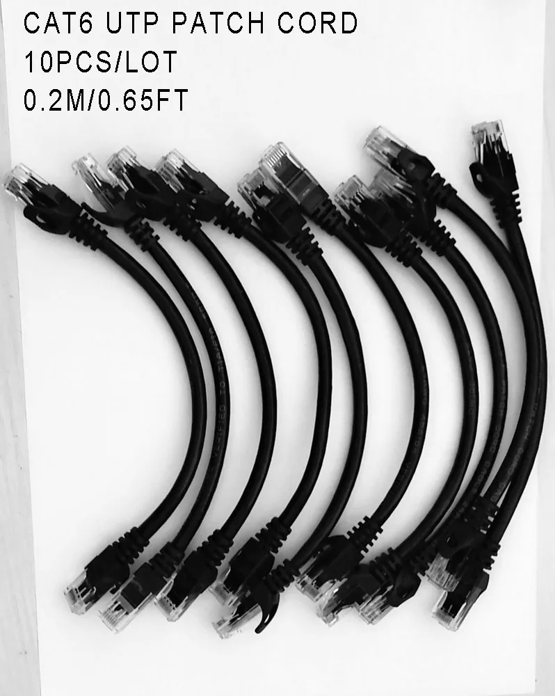 10pcs/lot  CAT6 UTP 50cm Network Cable  0.5FT Ethernet Cable 0.65FT Internet Cable 1FT Patch Cord 1.65FT Lan Cable