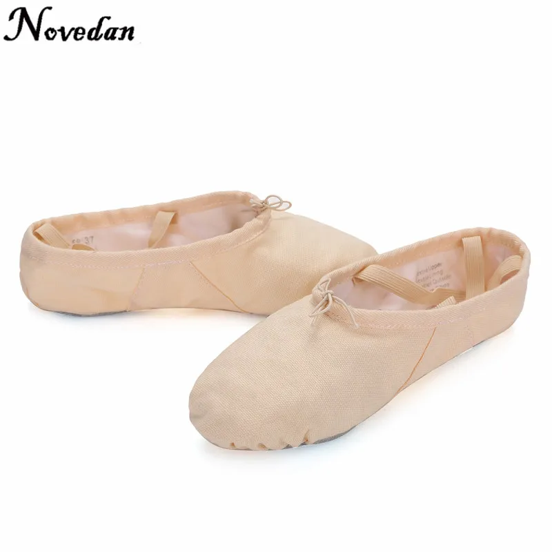 Canvas Flat Slippers White Pink Red Ballet Shoes For Girls Children Woman Yoga Teacher Gym Pointe Dance Shoes