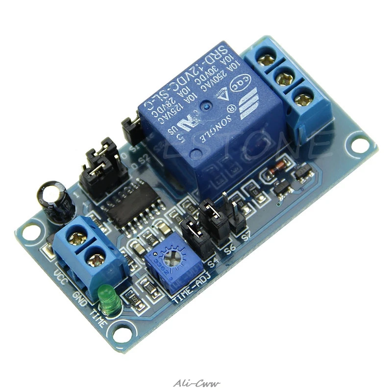Atraso do Relé da C.c. 12 v com Temporizador Ligue o Atraso Desligue o Módulo do Interruptor