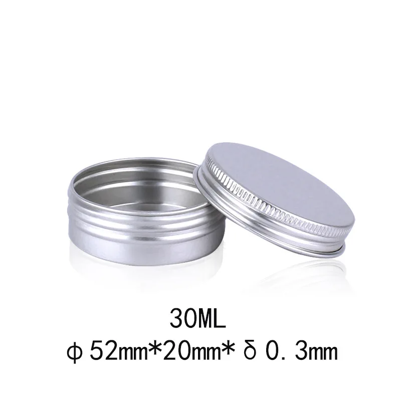 300 Uds 30g 30ML 1Oz tarro de crema de aluminio negro vacío bote para decoración de uñas maquillaje brillo de labios latas cosméticas de Metal contenedores