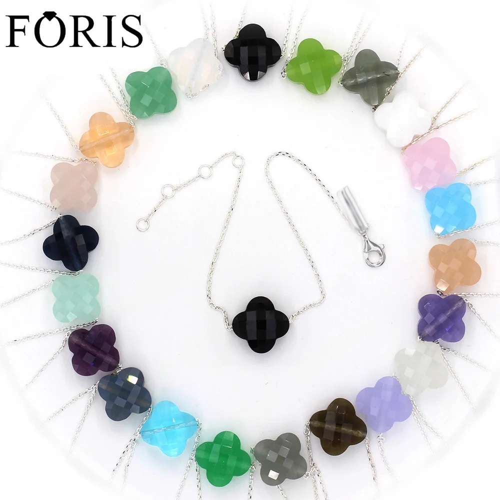 

FORIS 11 Colors Brand Jewelry Crystal 925 Sterling Silver Bracelets For Women Christmas Gift PB002