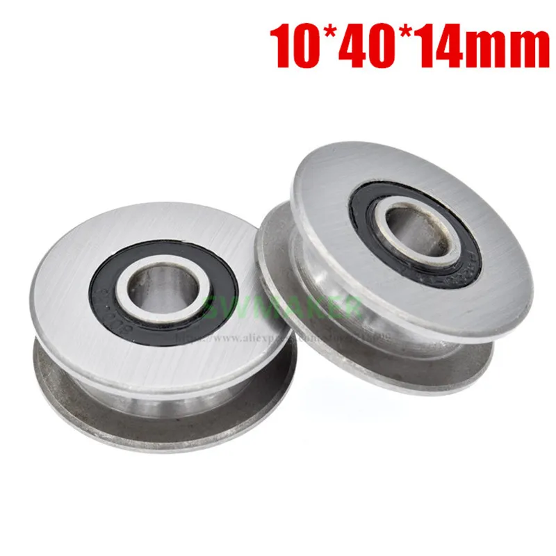 1pcs 10*40*14mm 6300 non-standard bearing pulley, U-groove wheel/crane/mechanical guide wheel/traveling track wheel