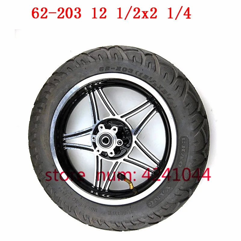 12 1/2 X 2 1/4  62-203 wheels 12.5 inch tire + alloy rims fits Many Gas Electric Scooters and e-Bike ,Folding electric bicycle