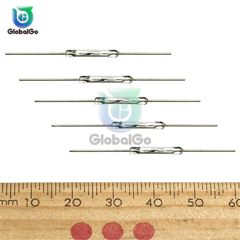 5pcs/Lot N/O Reed switch Magnetic Switch 2 * 14mm Normally Open Magnetic Induction Switch