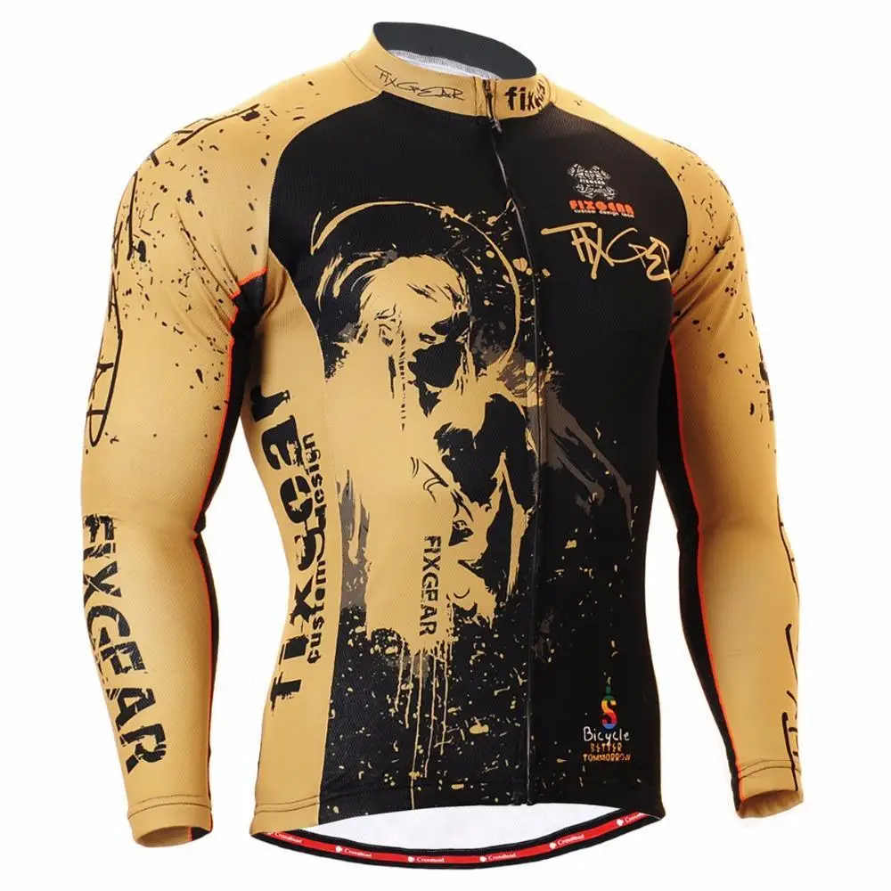 Men`s Long Sleeve Cycling Jersey Bike Bicycle Gear S~3XL W/ Useful 3 Rear-pockets & Non-slip Band Quick Dry Outdoor MTB Road