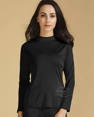 

100% authentic mulberry silk top with thick silk machine and a turtle neck warm long-sleeved lingerie - 2