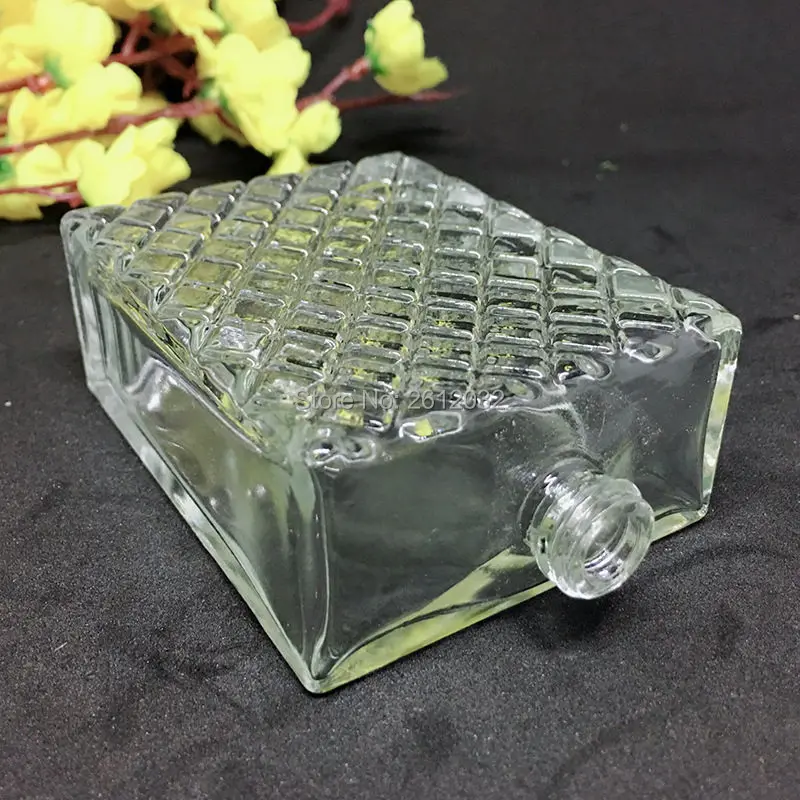 50ml Square Glass Perfume Bottle Clear Glass Spray Bottle Fragrance Packaging Bottle Refillable F20173698