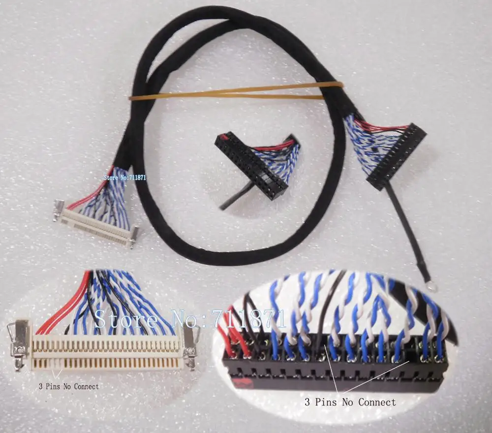 Cable de pantalla Lcd de 550mm, Cable LVDS de 2 canales y 8 bits, 17, 19, 22, 26, 1,0 pulgadas, 27, 30P, 3P