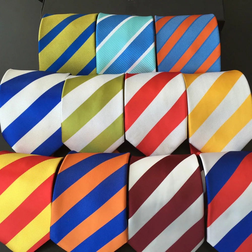 

Mens Classic Bright Color Striped Wide 8cm Neck Ties Casual Business Necktie BWTHZ00016