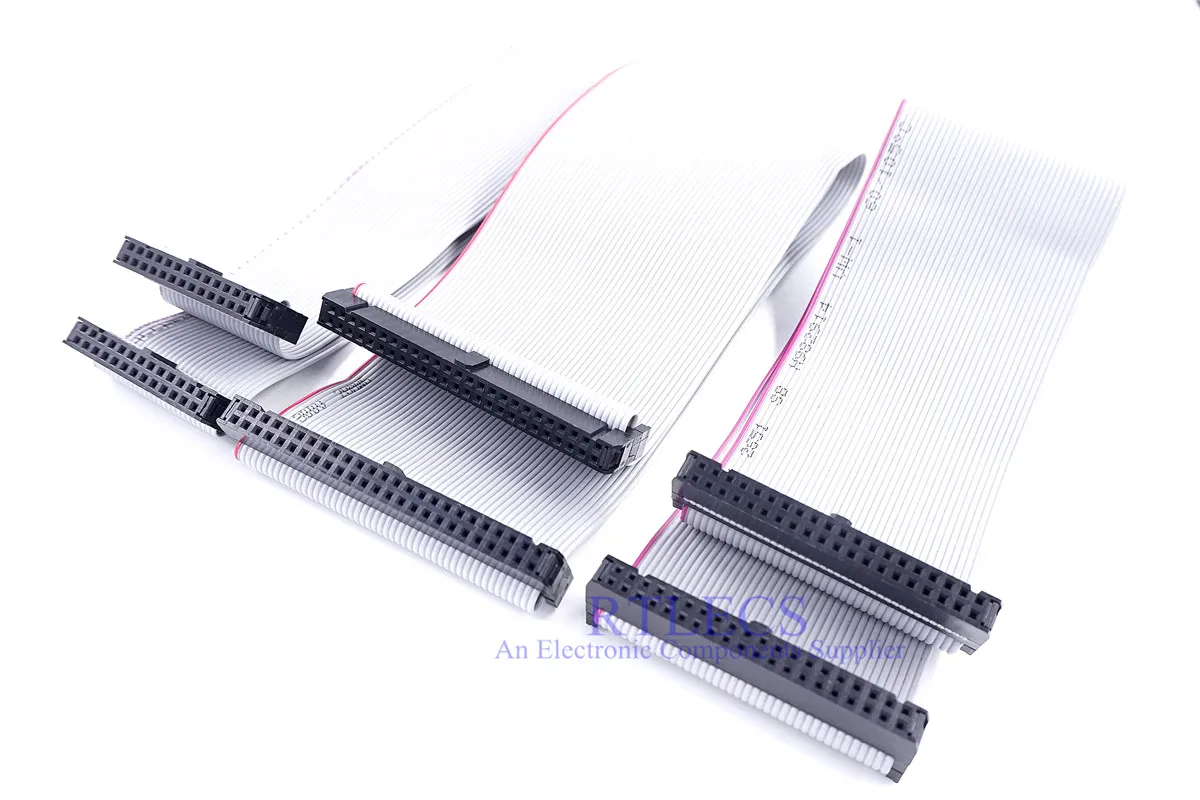 100pcs Female To Female Flat Ribbon IDC Cable Assembly 2.54 mm 6 8 10 14 16 20 26 34 40 50 60 64 Pin 50cm IDC Socket  Extension