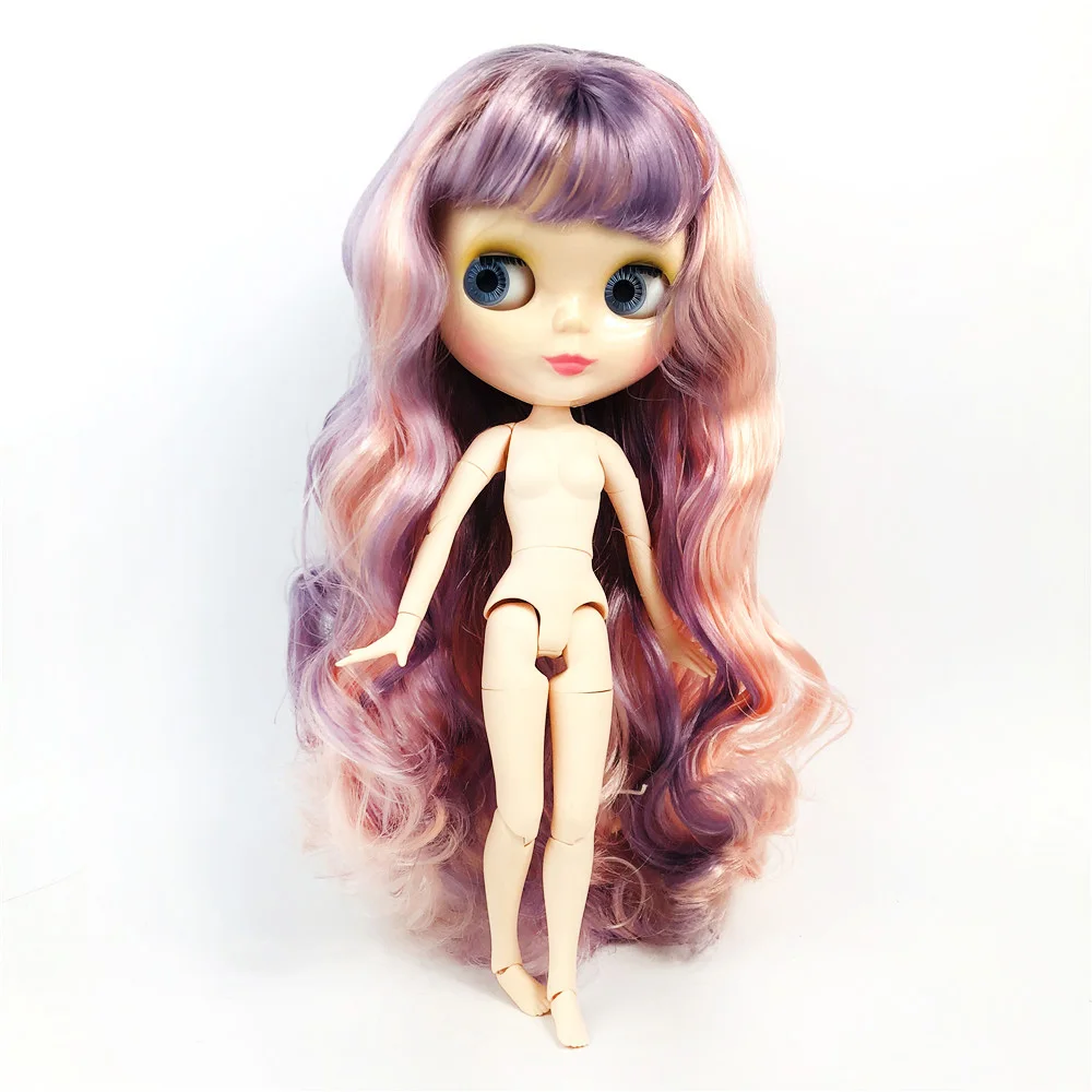 Factory Blyth Doll mix color wave hair white skin Blyth Dolls Joint nude Body DIY BJD toys Fashion toy for Girl Christmas 2022  