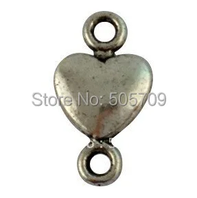 280Pcs Tibetan Silver Color smooth heart links A16187