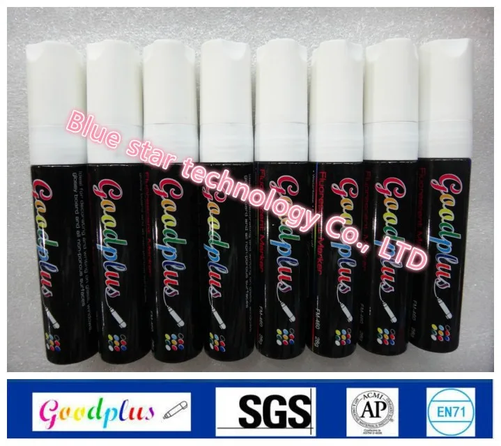 Flashcolor Neon Fluorescent Liquid Chalk MARKER ปากกา BOARD Sign 15 มม.สีขาว 8pcs