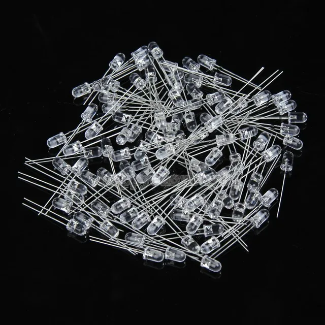 100 szt. 5mm biały emitowany kolor ultra-jasna dioda elektroluminescencyjna LED emitująca diody 15000MCD E5M1