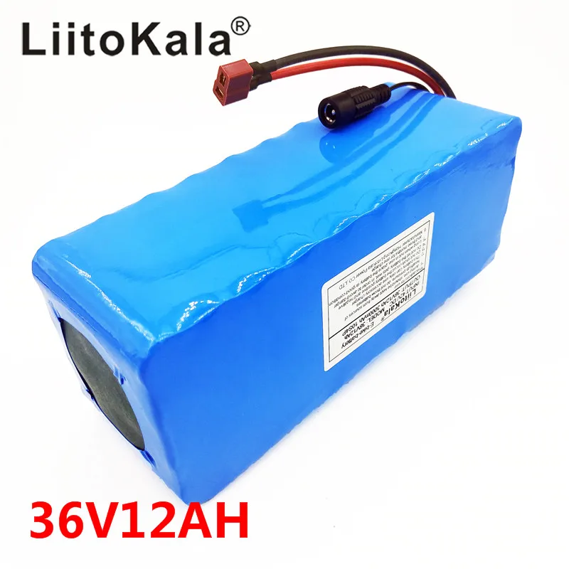 NEW LiitoKala 36V 12AH Electric Bicycle Battery Built In Lithium Battery BMS 20A 36 Volt With 2A Battery Charge Ebike