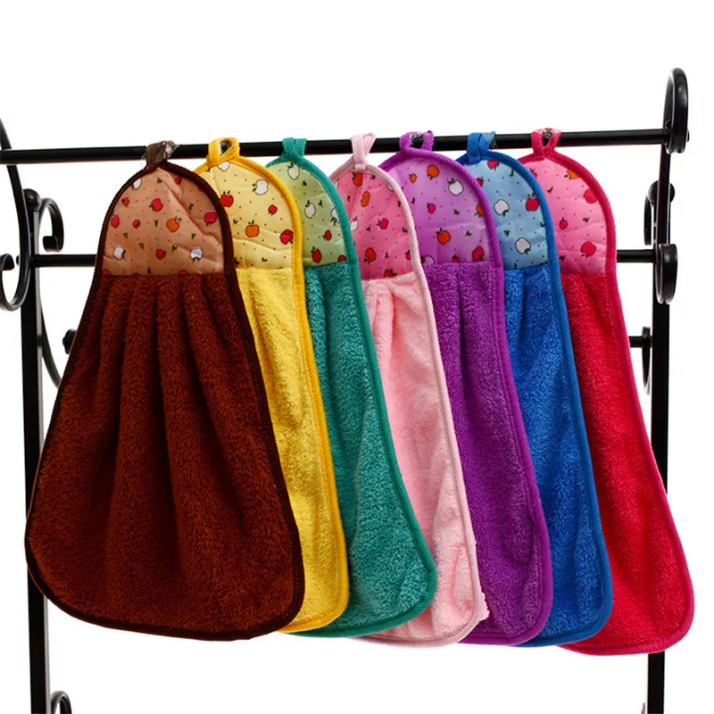 Plush Hand Towel for Kitchen and Bathroom, Thick Soft Cloth, Wipe Towel, Cotton, Non-oil-Stick, Dish Washing, Quick-dry