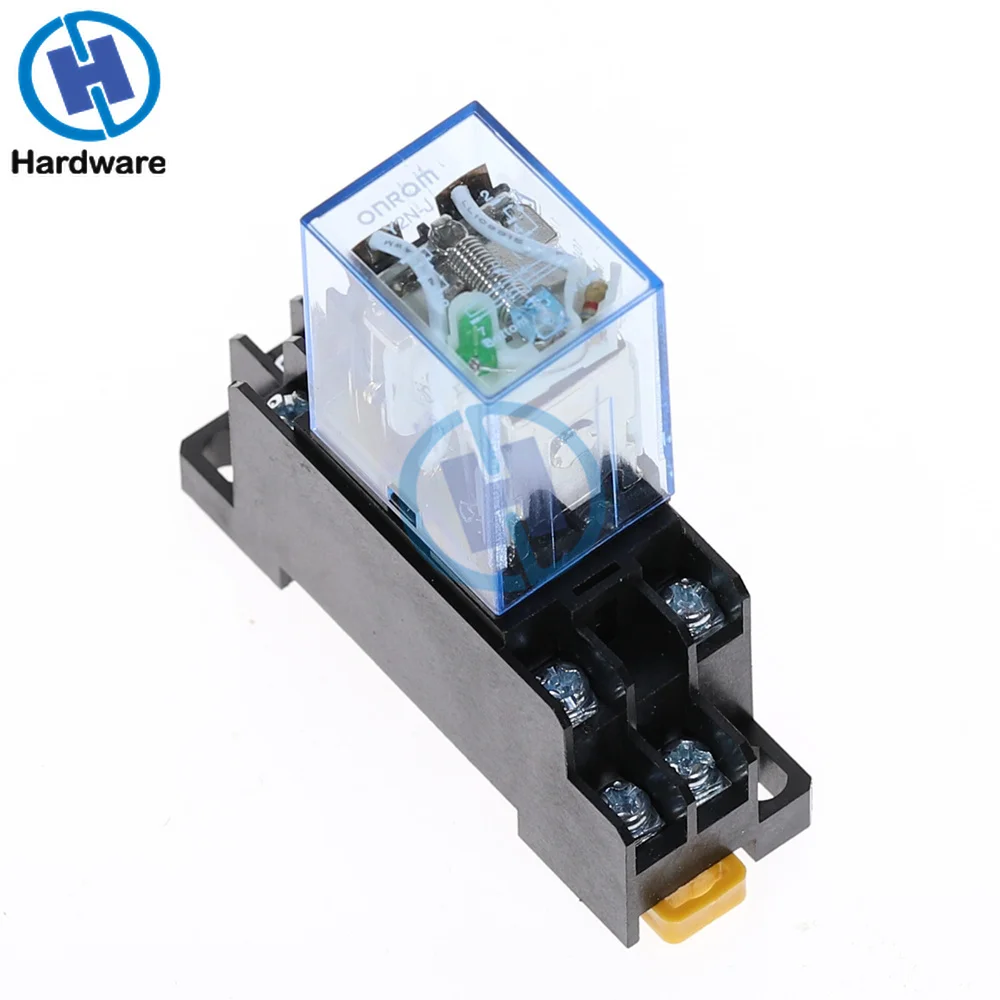 10Pc LY2NJ HH62P Electronic Mini Electromagnetic Relay 10A 8PIN Coil DPDT DC12V DC24V AC110V AC220V With PTF08A Base