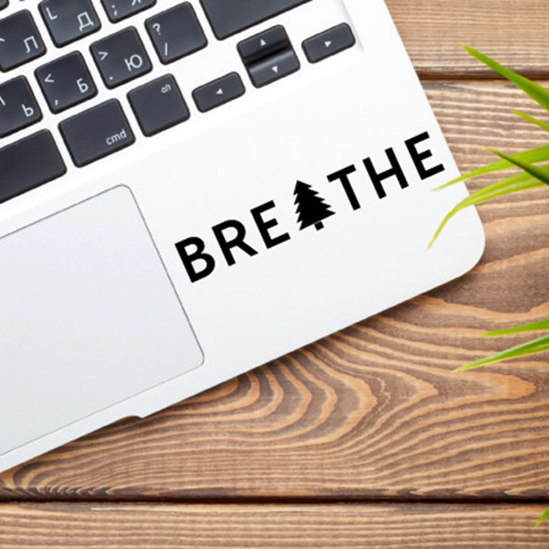 Breathe Tree Vinyl Decal sticker , Just Breathe Quote Decals Vinyl Sticker for Laptop Car Nature Decor