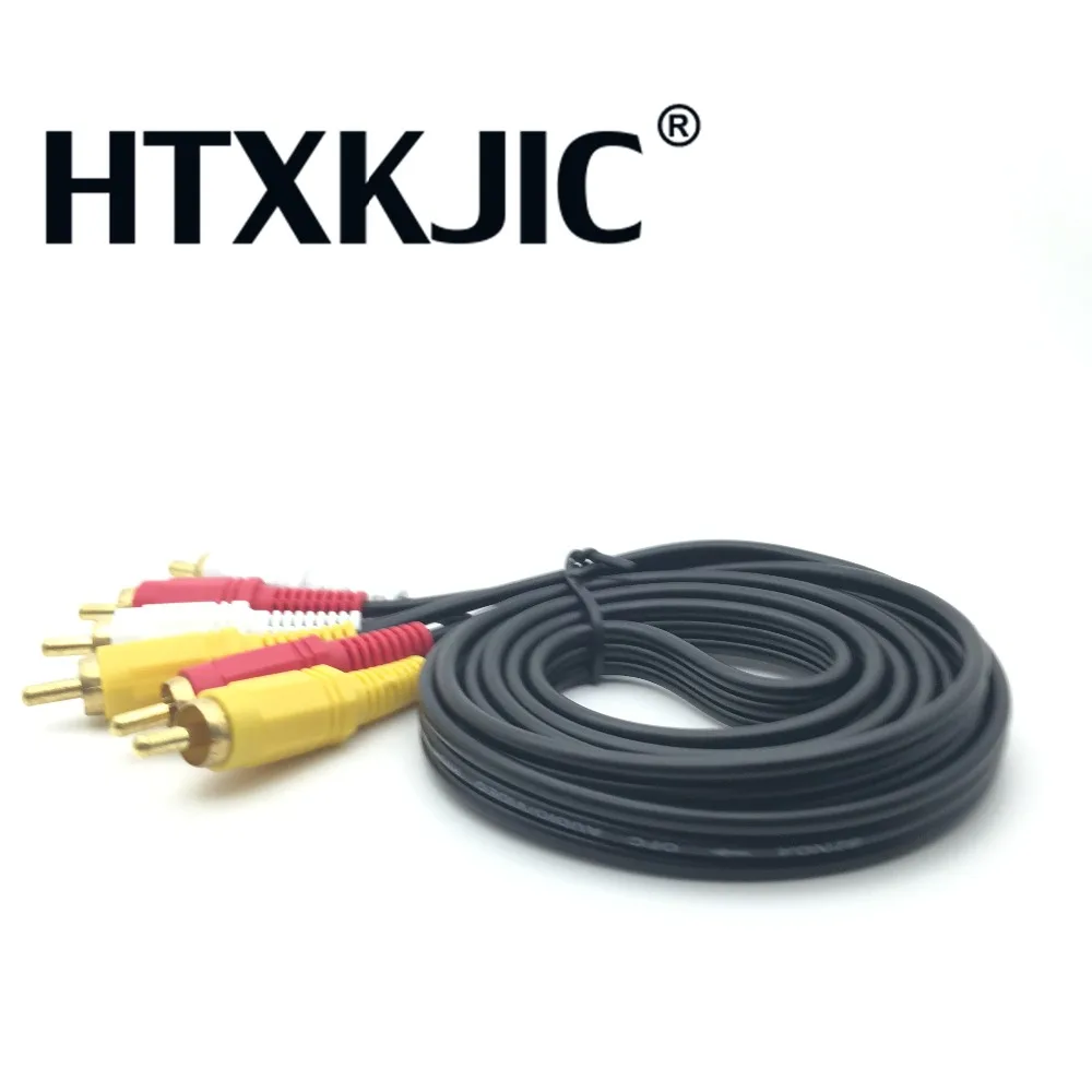 1.5 m/3 m/5 m 3 rca do rca kabel audio-wideo z męskiego na męskie 3RCA do 3RCA audio wideo kabel av przewód do tv dvd