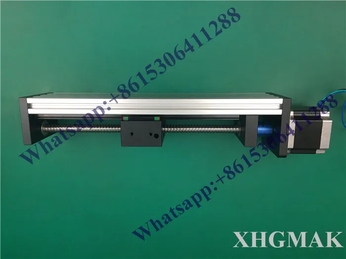 High Precision GX80*50mm Ballscrew linear 1610 500mm Effective Travel+Nema 23 Stepper Motor Stage Linear Motion single block