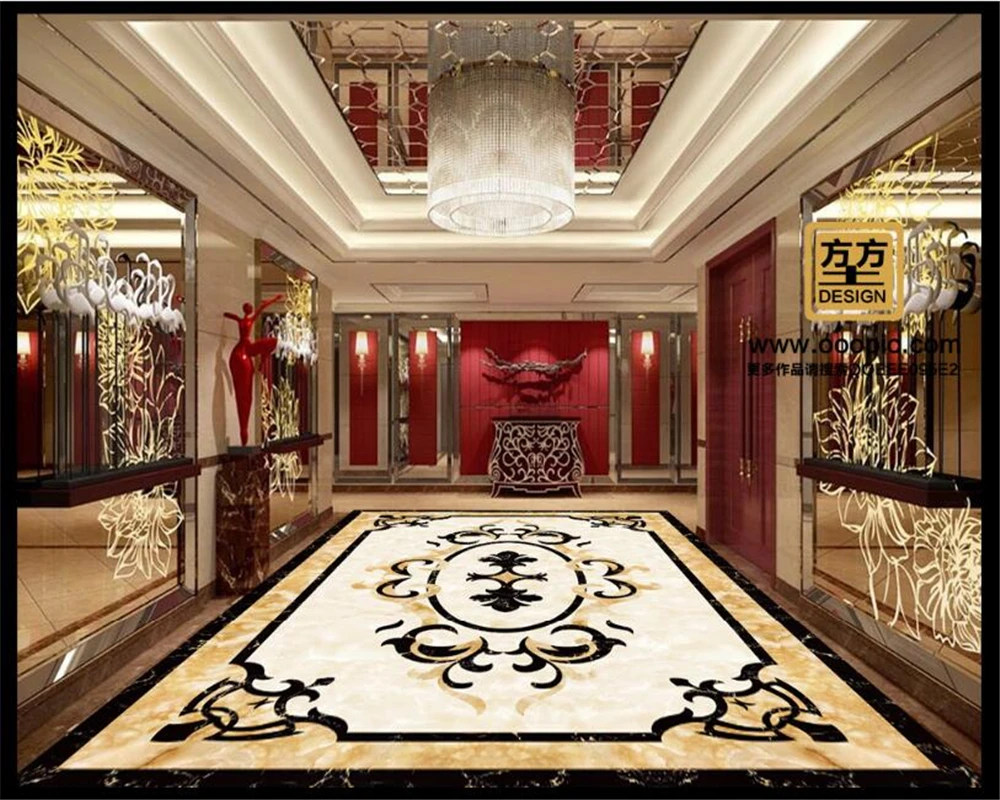 

Beibehang European Style High Definition Floor Painting Marble Pattern Ceramic Aisle Parquet Living Room Bedroom 3D Floor