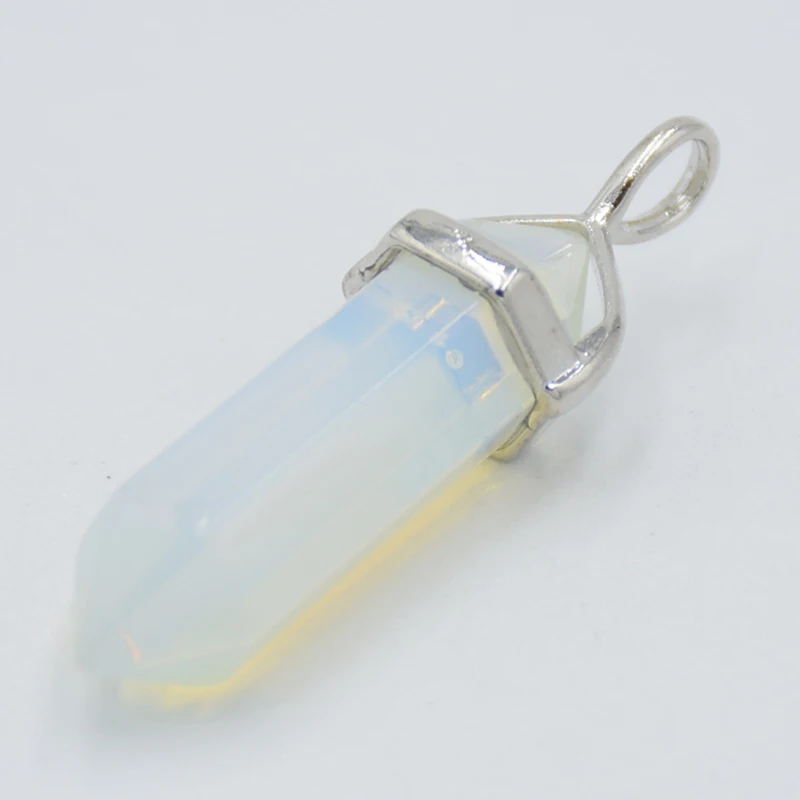 Natural Tiger eye Stone Purple Crystal Quartzs Pendant Hexagonal Column Pillar Bicone Faceted Bead Pendulum Charm Pendants