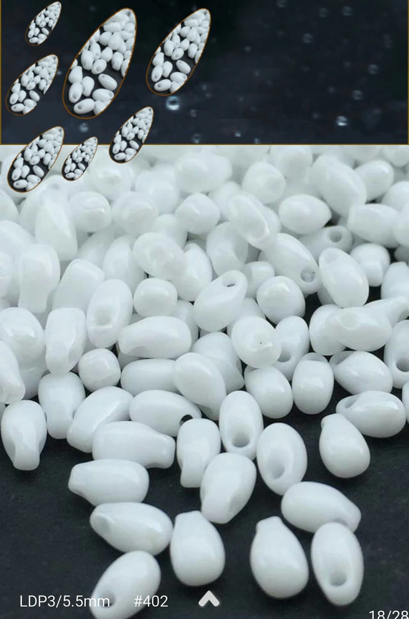 2016 Hot New 200pcs Czech Glass Beads Teardrop 3x5.5mm Milk white .DIY Fashion Jewelry Make LDP402