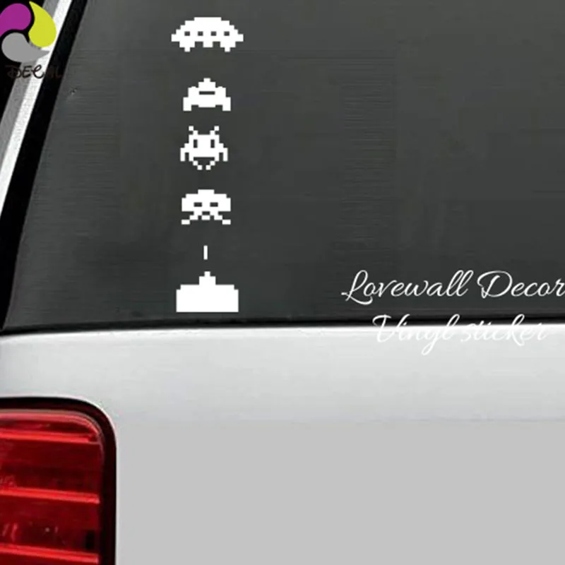 Space Invaders wall sticker Kids Room Child room Retro Classic Video Game Car Laptop Vinyl Decal