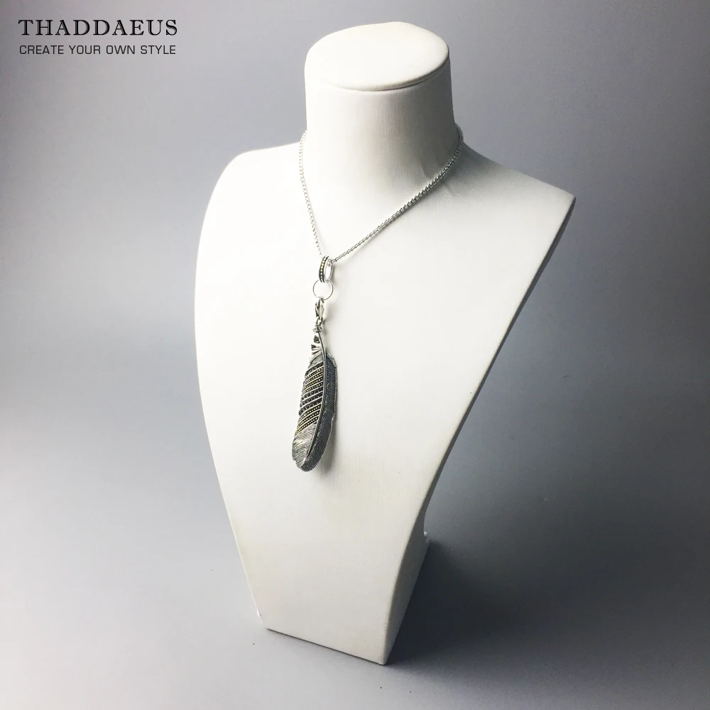 Feather Link Chain Necklace,2017 Brand New   Fashion Jewelry Europe Style Rebel Cross Bijoux Gift For Men & Women Friend